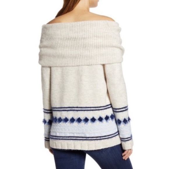 Caslon Fair Isle Off Shoulder Knit Sweater - Picture 2 of 11